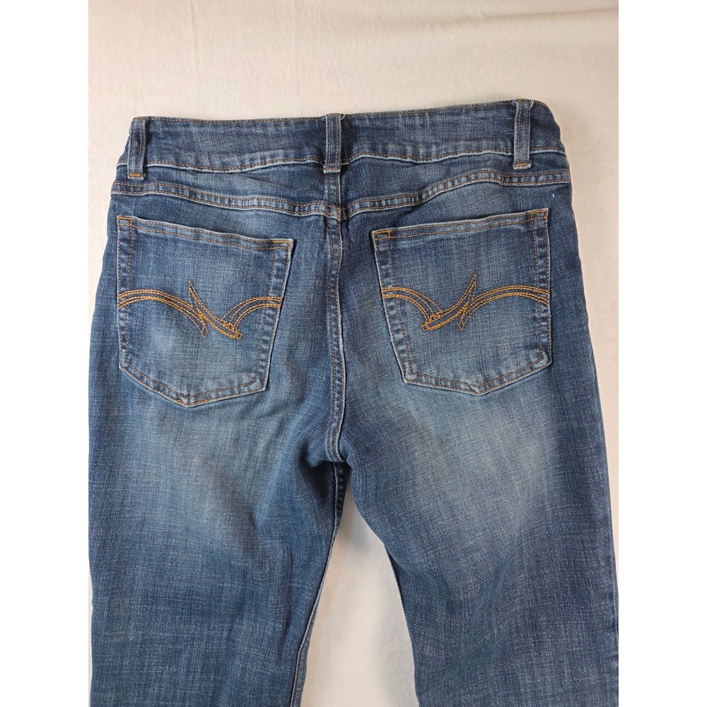 Wrangler Jeans Boot Cut Medium Wash Embroidered Pockets 9x32 Blue Western Denim